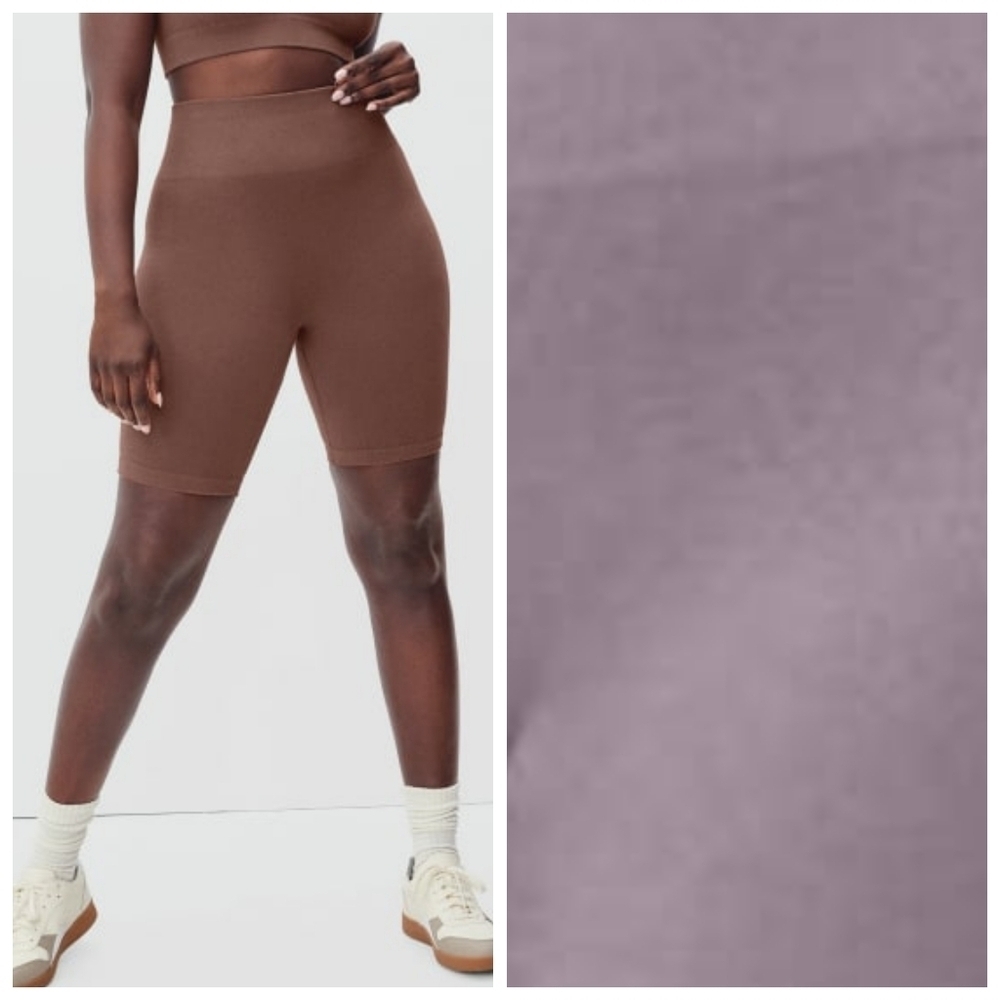 Everlane Shorts Women XS S Purple Lavender Biker Seamless Bike High Rise Rib